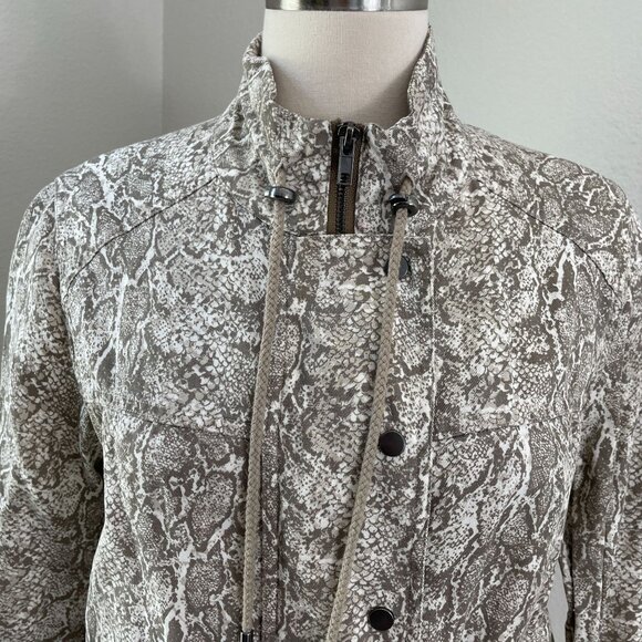 Rails Womens Small Tennessee Sand Snakeskin Jacket Linen Lyocell Blend Zip Up - Picture 4 of 14